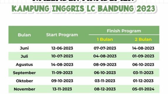 kalender akademik kampung inggris