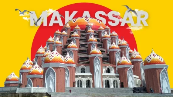 99 kubah emas mosque 99 golden dome mosque losari beach makassar indonesia